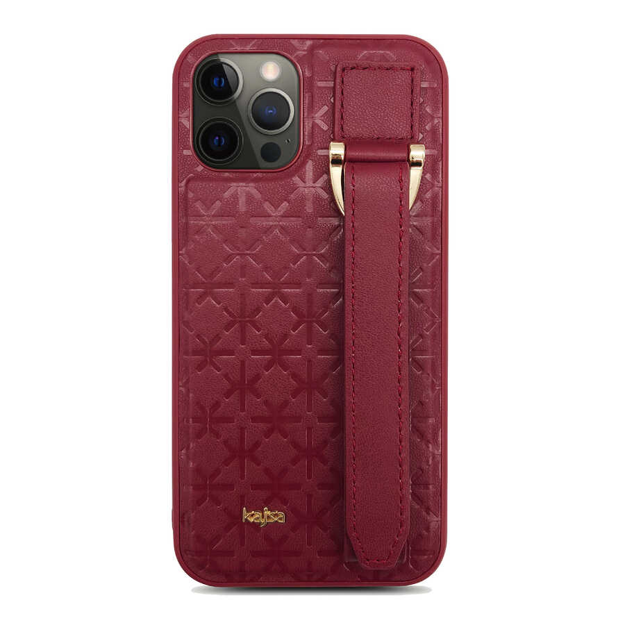 iPhone 12 Pro Max Kılıf Kajsa Neo Clasic Serisi Mono K Strap Kılıf