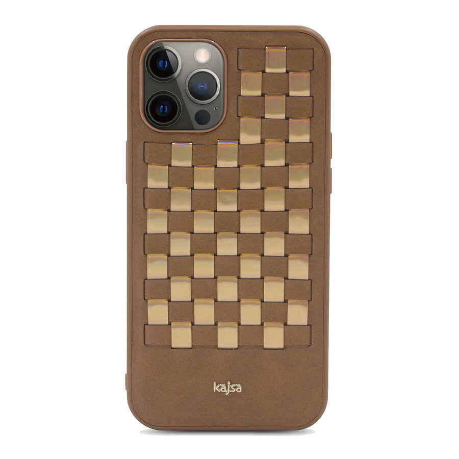 iPhone 12 Pro Max Kılıf Kajsa Preppie Serisi Spotlight Woven Kılıf