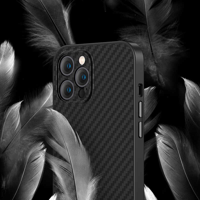 iPhone 12 Pro Max Kılıf Karbon Fiber Benks Hybrid Kevlar Kılıf