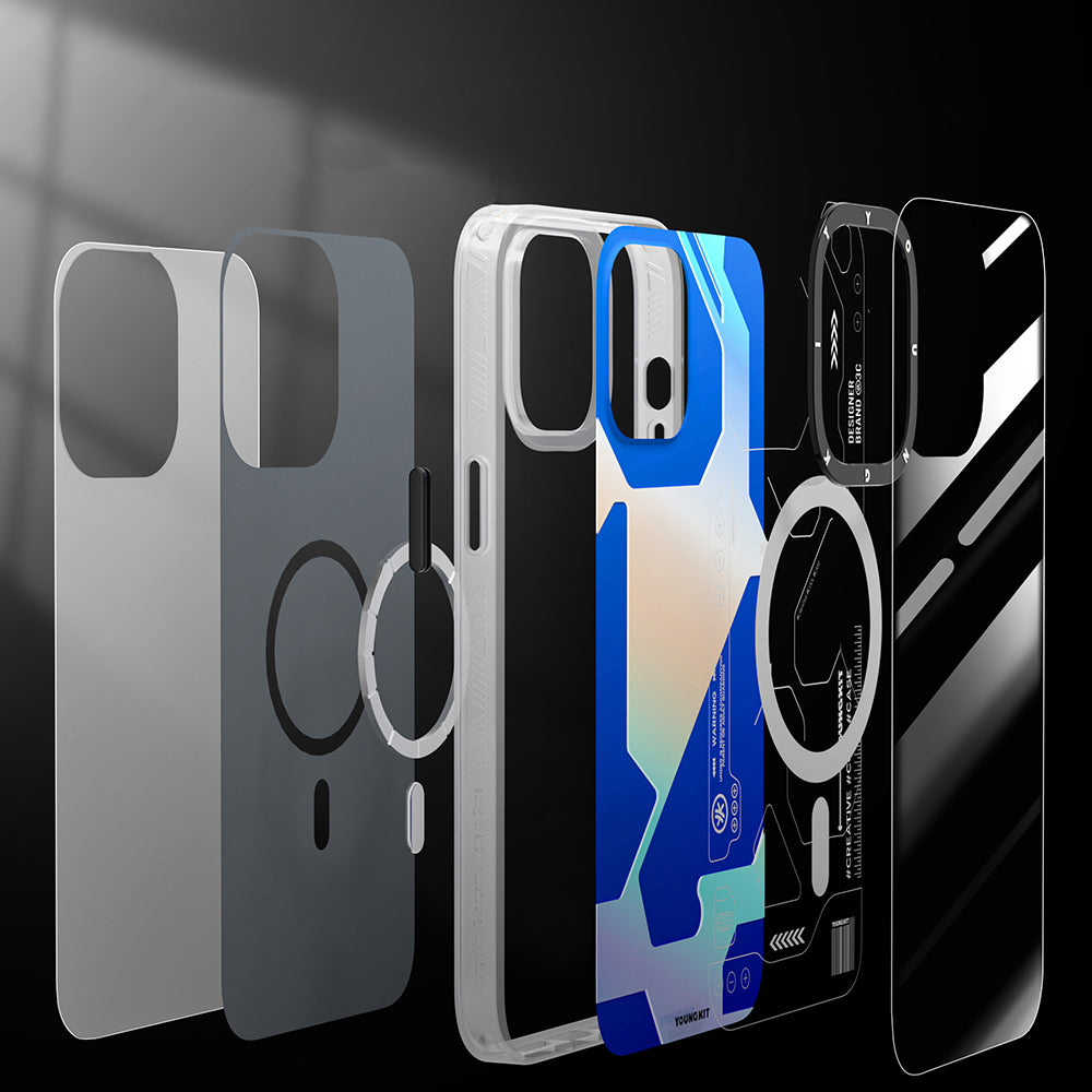 iPhone 12 Pro Max Kılıf M-safe Şarj Özellikli YoungKit Metaverse Serisi Kılıf