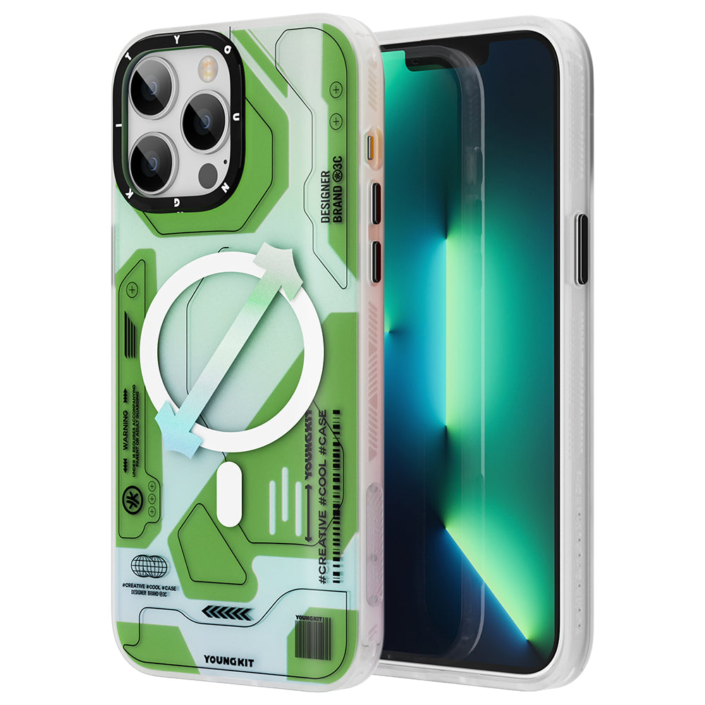 iPhone 12 Pro Max Kılıf M-safe Şarj Özellikli YoungKit Metaverse Serisi Kılıf