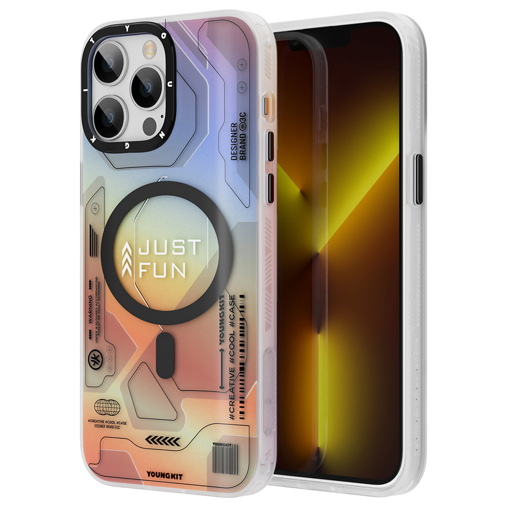 iPhone 12 Pro Max Kılıf M-safe Şarj Özellikli YoungKit Metaverse Serisi Kılıf