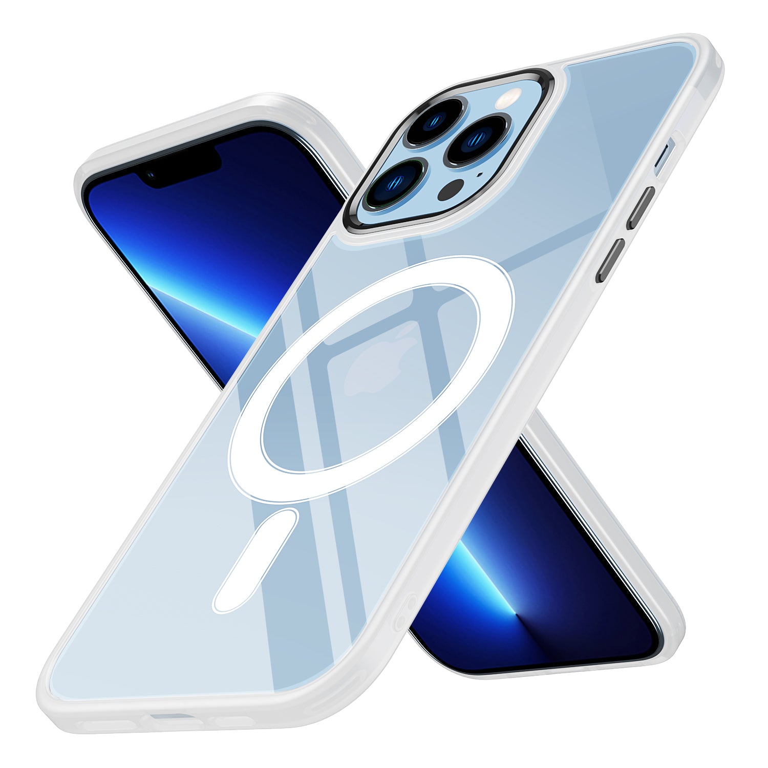 iPhone 12 Pro Max Kılıf Wireless Şarj Özellikli Zore Krom M-safe Silikon Kılıf