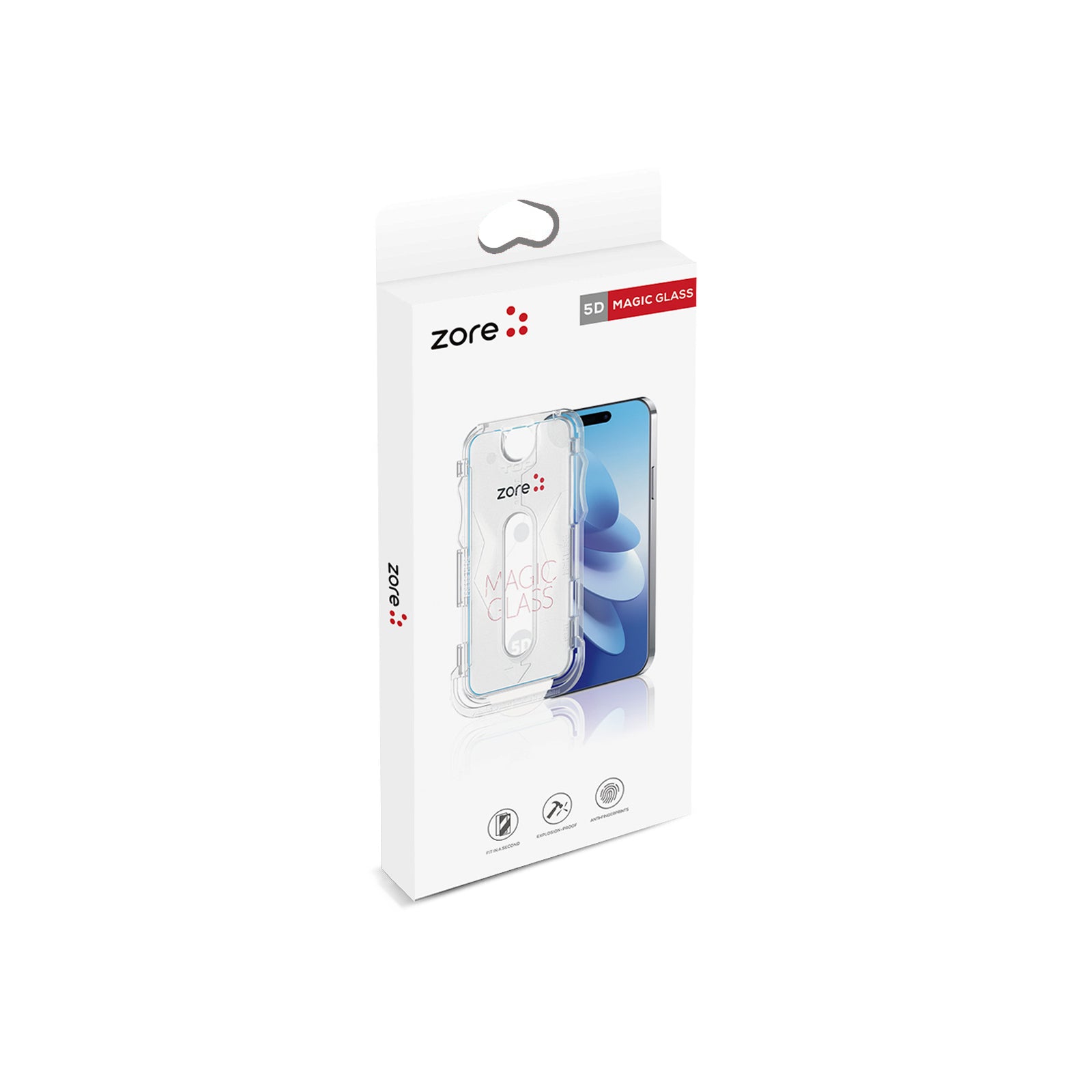 iPhone 12 Zore Kolay Uygulama Aparatlı 5D Magic Glass Cam Ekran Koruyucu