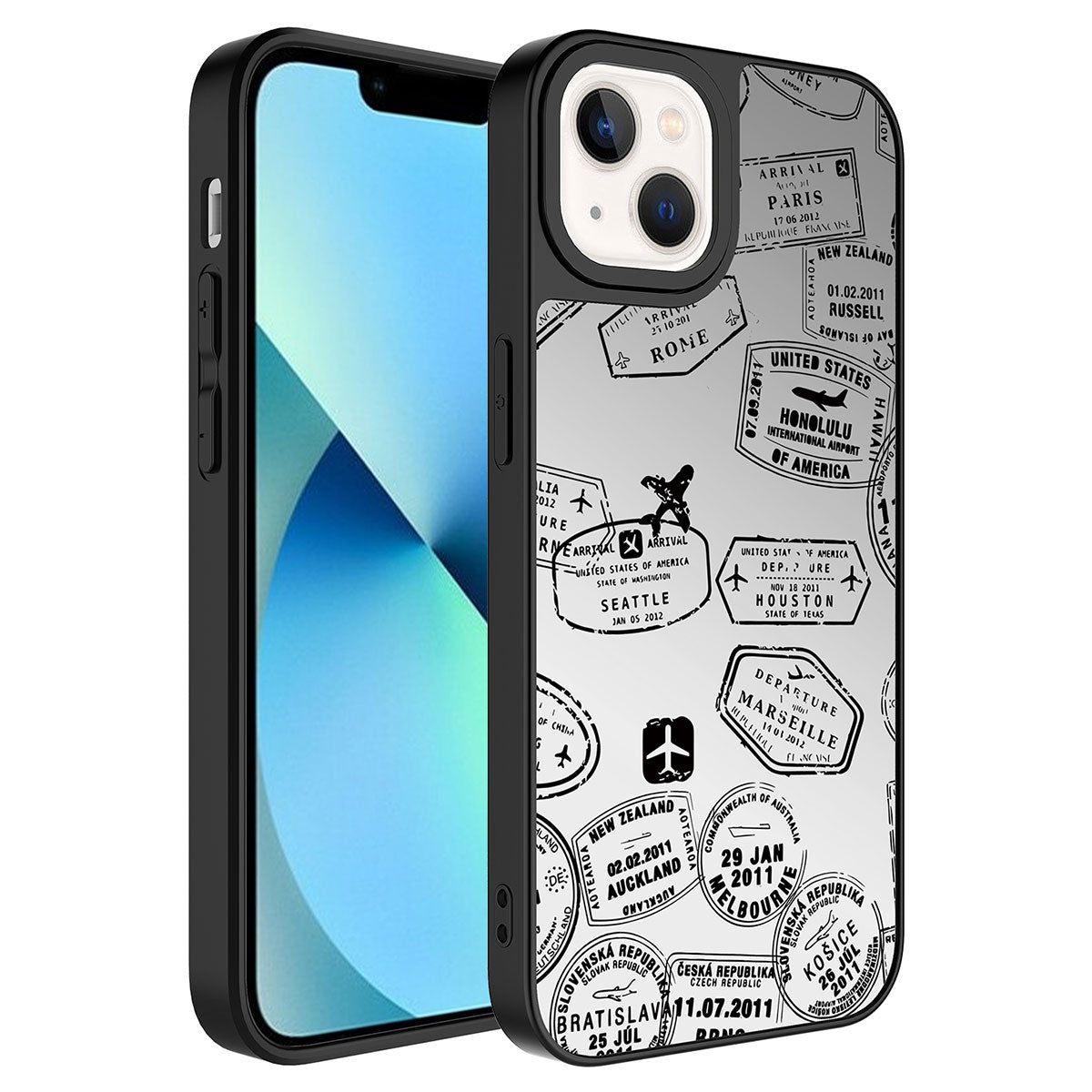 iPhone 13 Kılıf Aynalı Desenli Kamera Korumalı Parlak Zore Mirror Kılıf