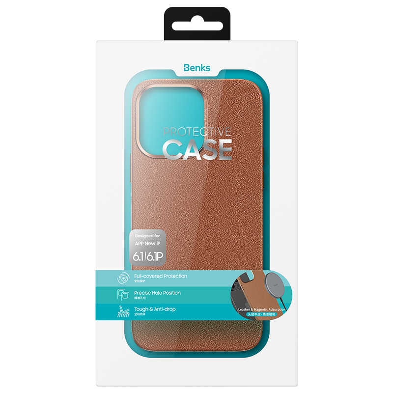 iPhone 13 Kılıf Benks Magnetic Hakiki Deri Kılıf