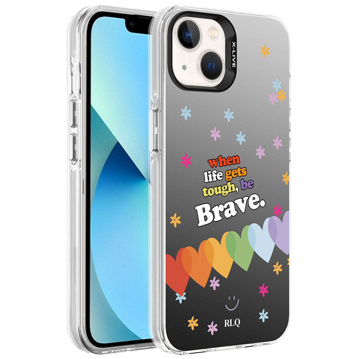 iPhone 13 Kılıf Desenli Zore Silver Sert Kılıf