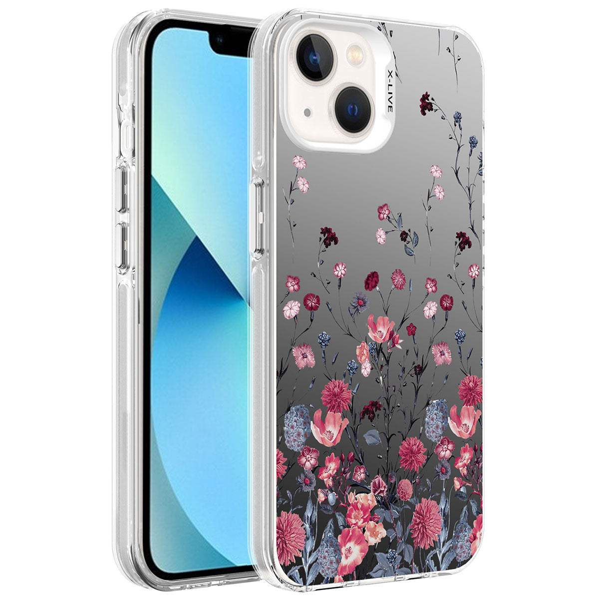 iPhone 13 Kılıf Desenli Zore Silver Sert Kılıf