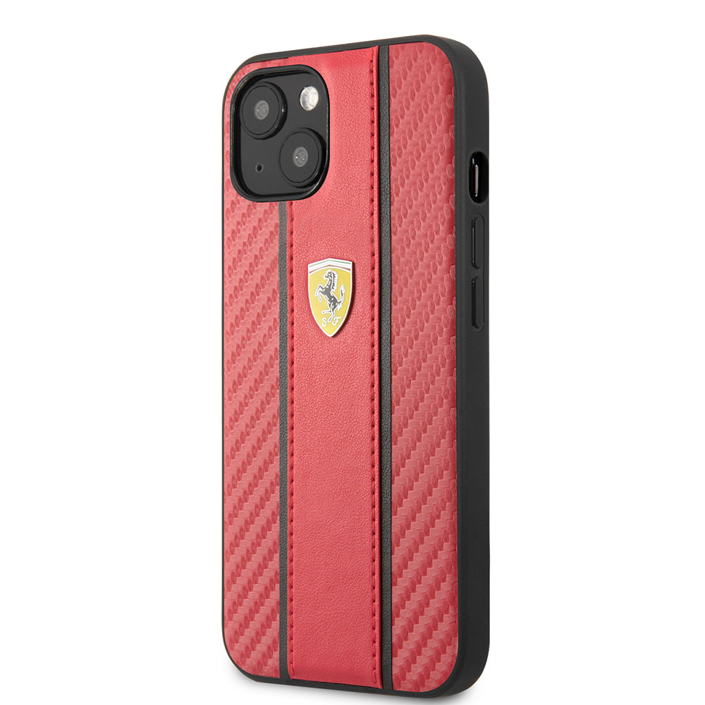 iPhone 13 Kılıf Ferrari Orijinal Lisanslı PU Deri Ve Karbon Dizayn Kılıf