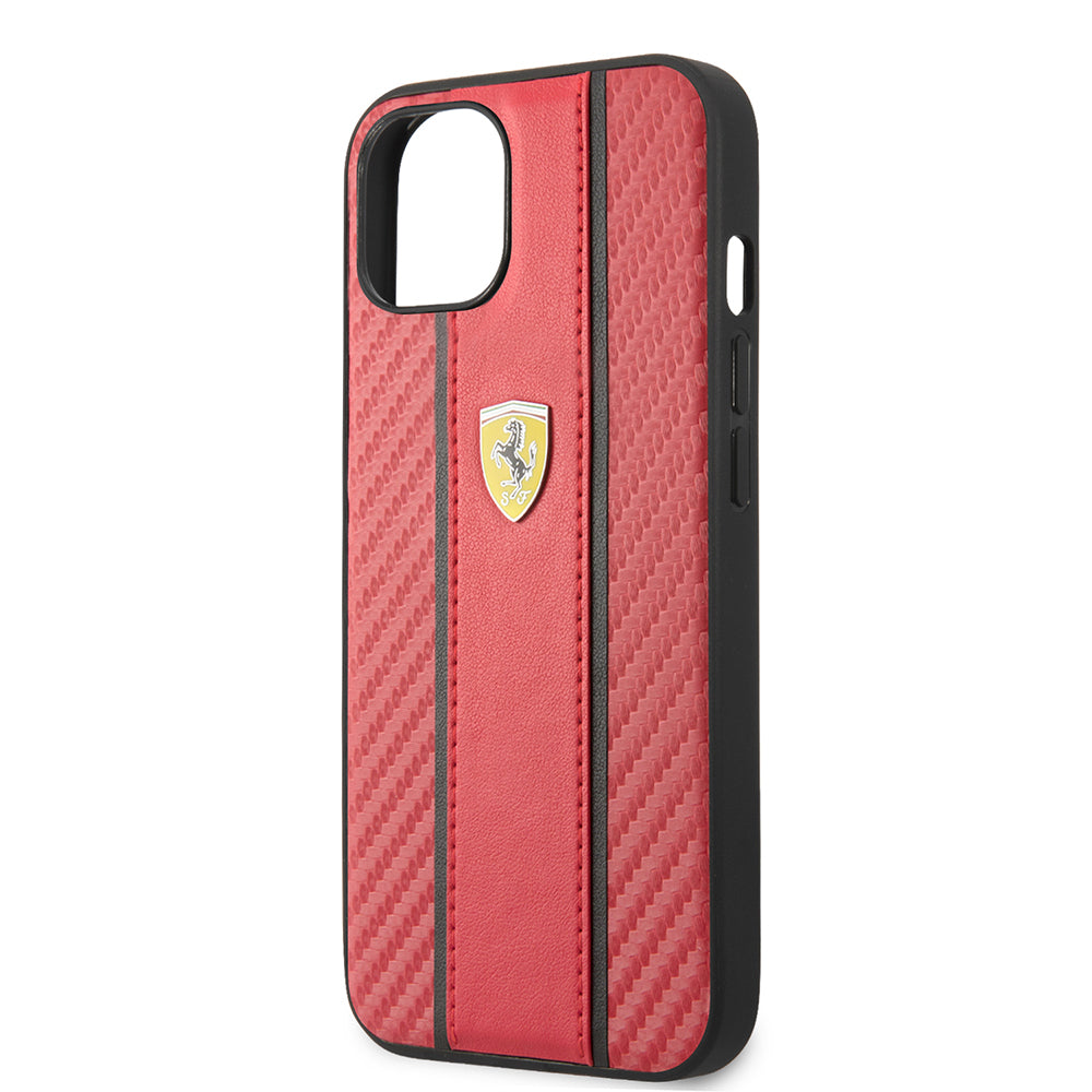 iPhone 13 Kılıf Ferrari Orijinal Lisanslı PU Deri Ve Karbon Dizayn Kılıf