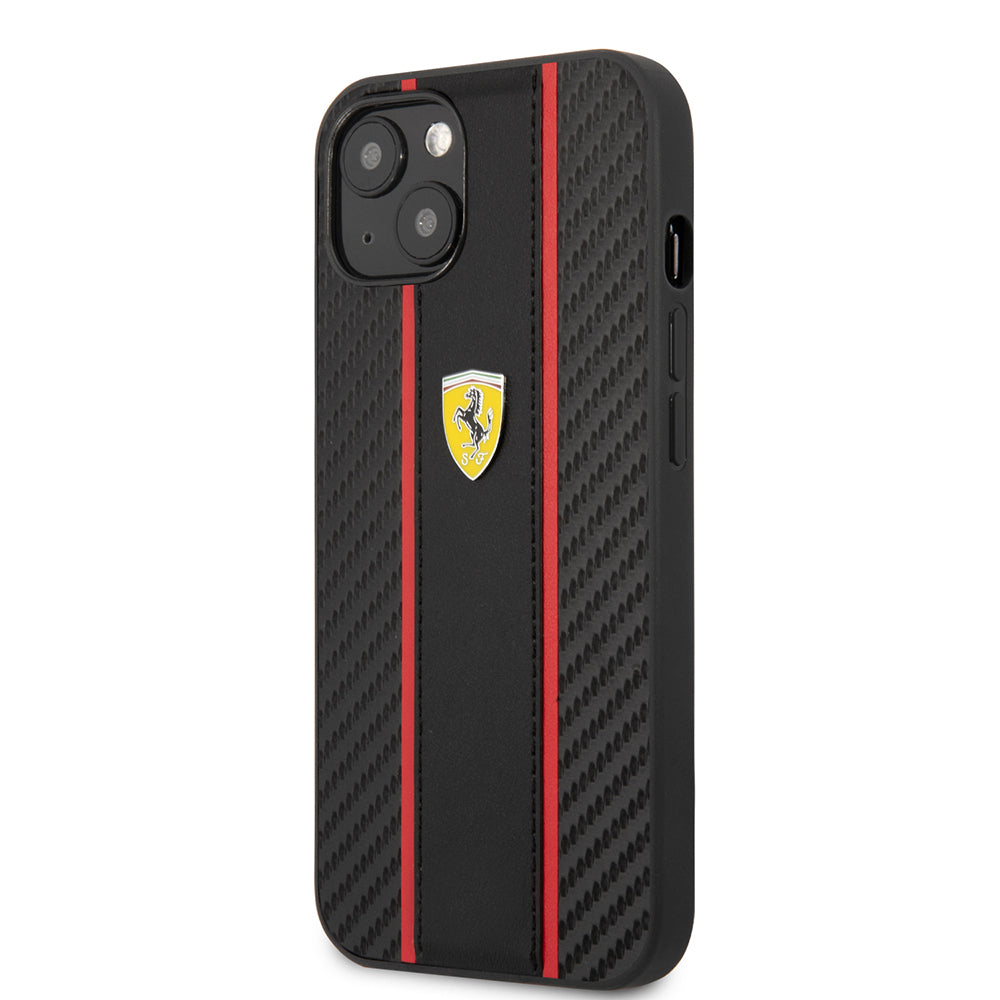 iPhone 13 Kılıf Ferrari Orijinal Lisanslı PU Deri Ve Karbon Dizayn Kılıf