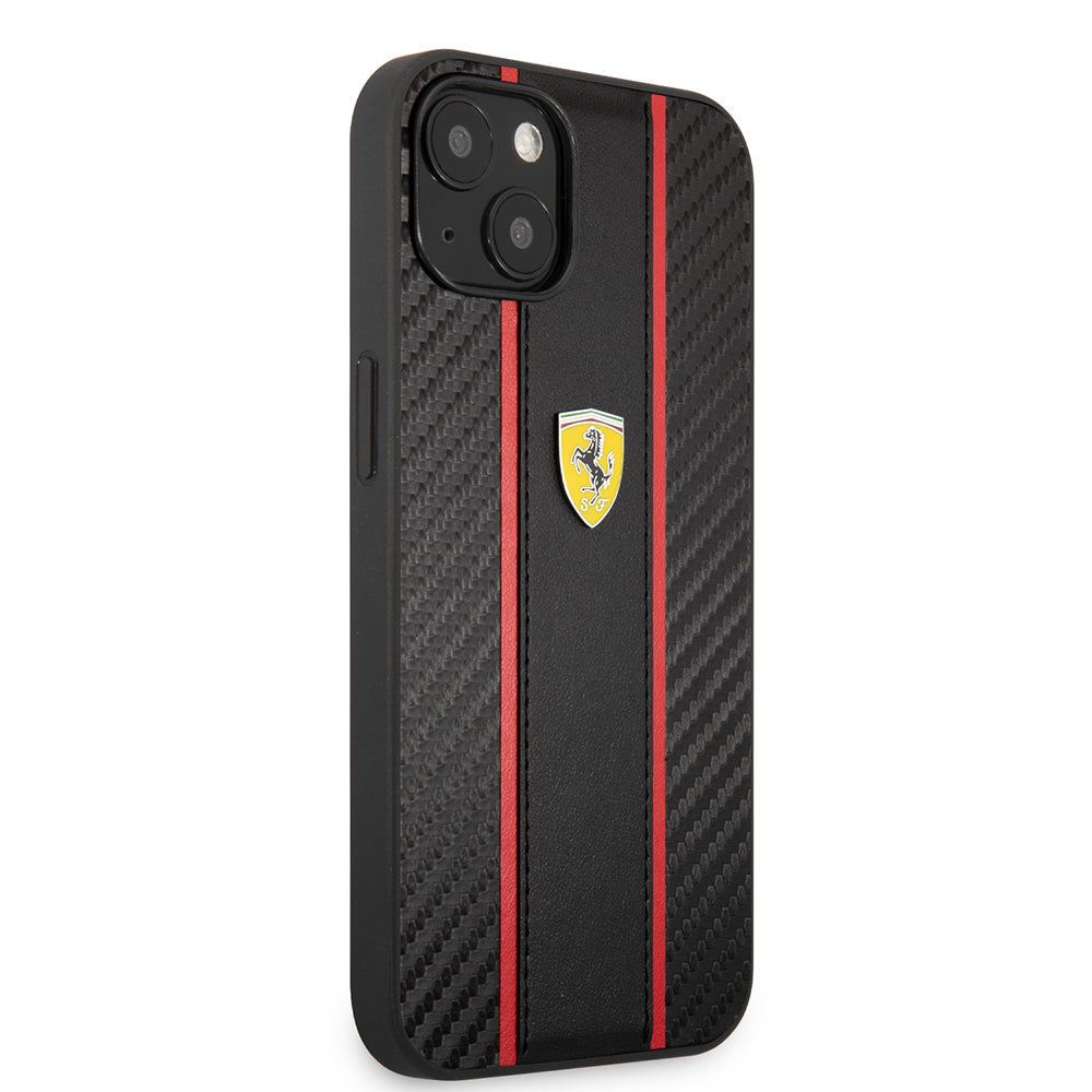 iPhone 13 Kılıf Ferrari Orijinal Lisanslı PU Deri Ve Karbon Dizayn Kılıf