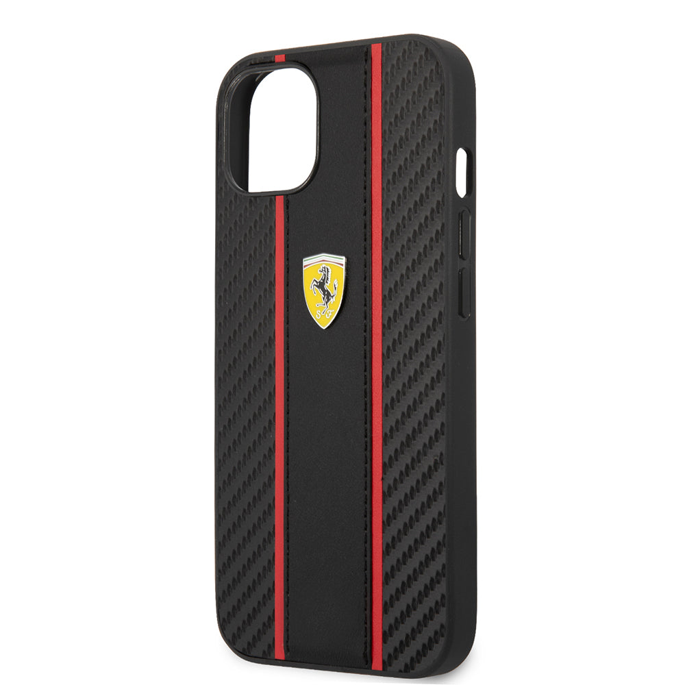 iPhone 13 Kılıf Ferrari Orijinal Lisanslı PU Deri Ve Karbon Dizayn Kılıf