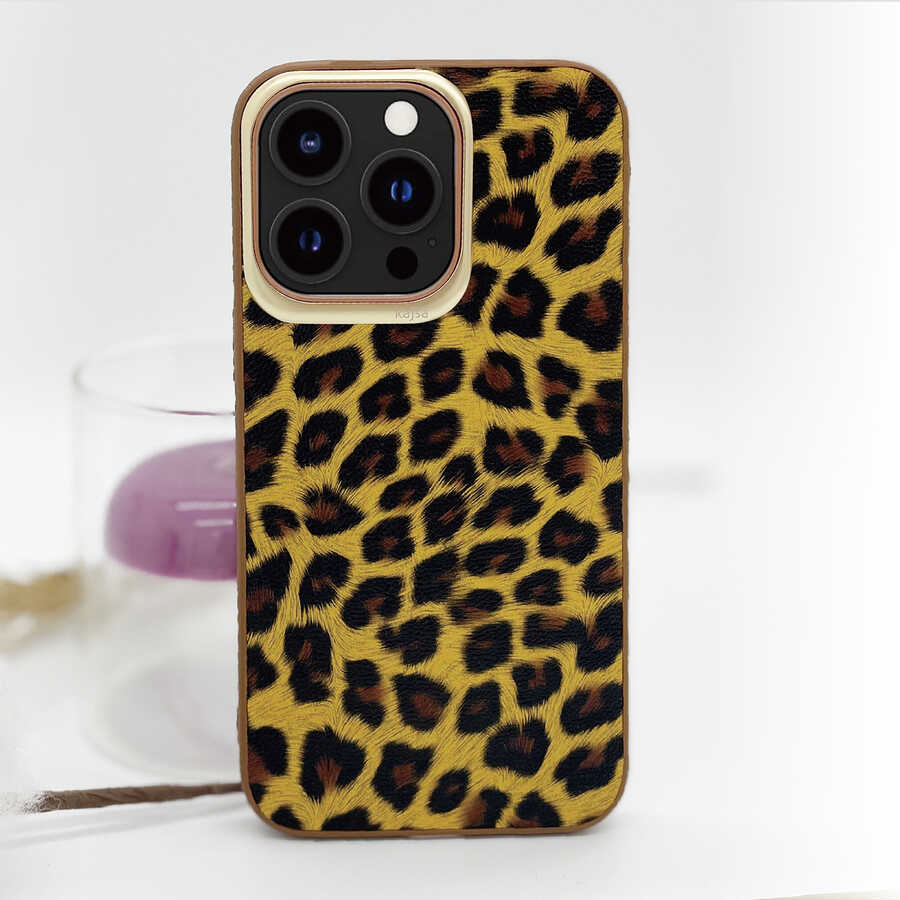 iPhone 13 Kılıf Kajsa Glamorous Serisi Leopard Combo Kılıf