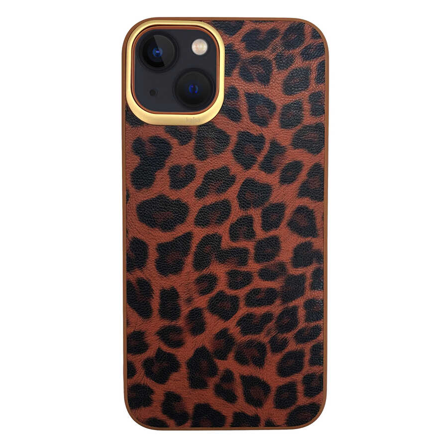 iPhone 13 Kılıf Kajsa Glamorous Serisi Leopard Combo Kılıf