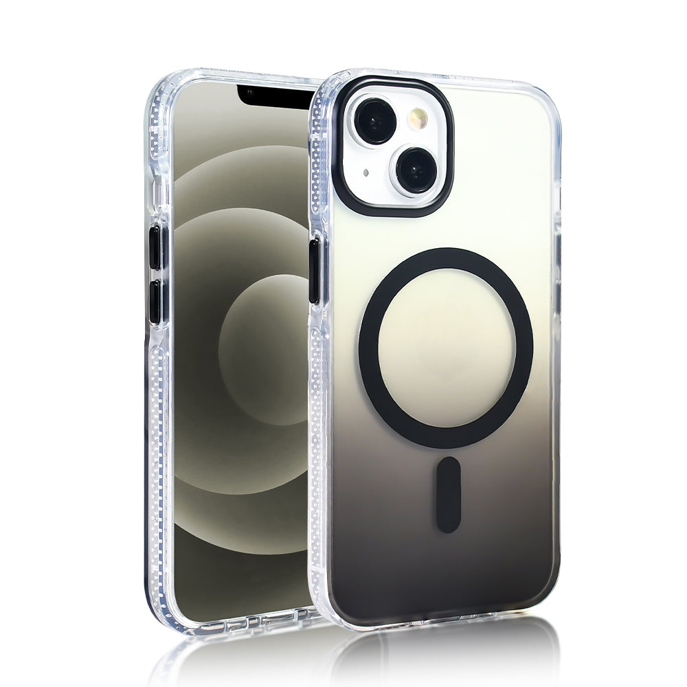 iPhone 13 Kılıf M-safe Şarj Özellikli Transparan Renk Geçişli Zore Toros Kılıf