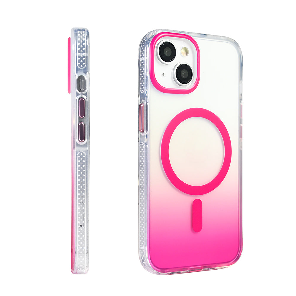 iPhone 13 Kılıf M-safe Şarj Özellikli Transparan Renk Geçişli Zore Toros Kılıf