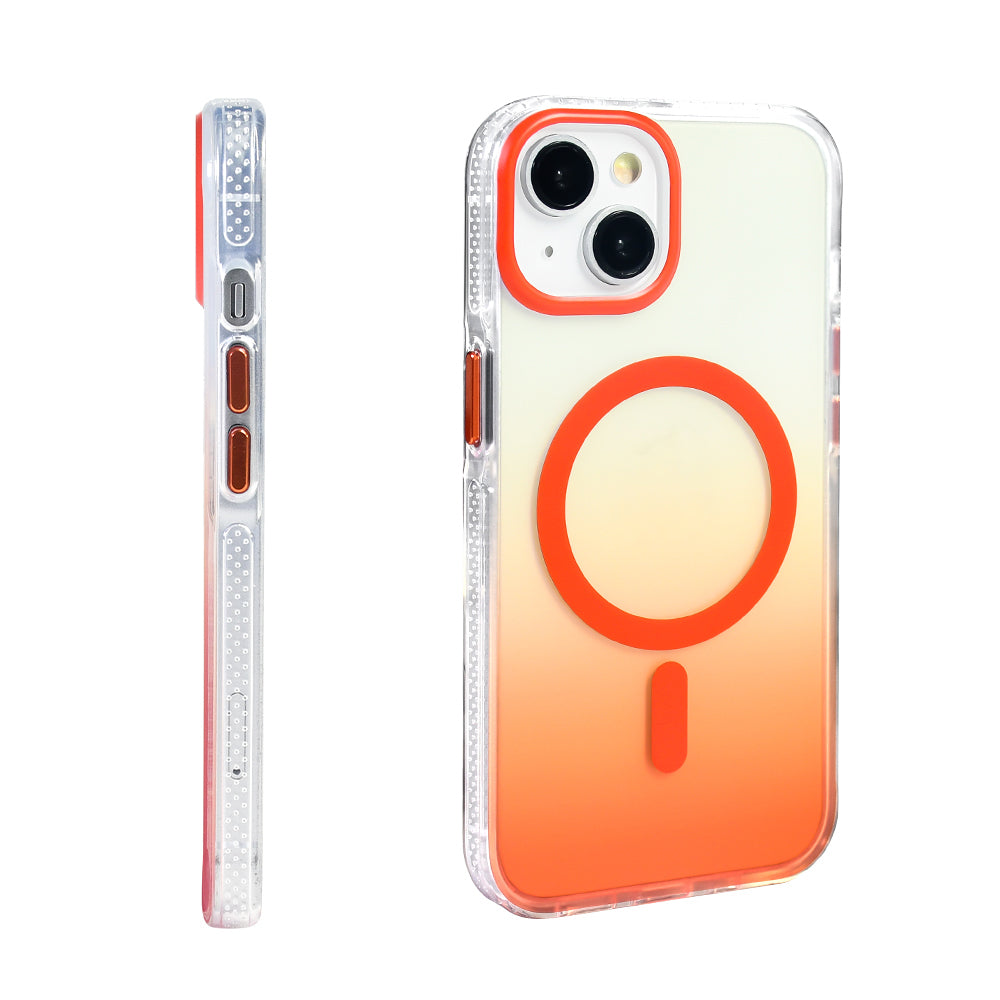 iPhone 13 Kılıf M-safe Şarj Özellikli Transparan Renk Geçişli Zore Toros Kılıf