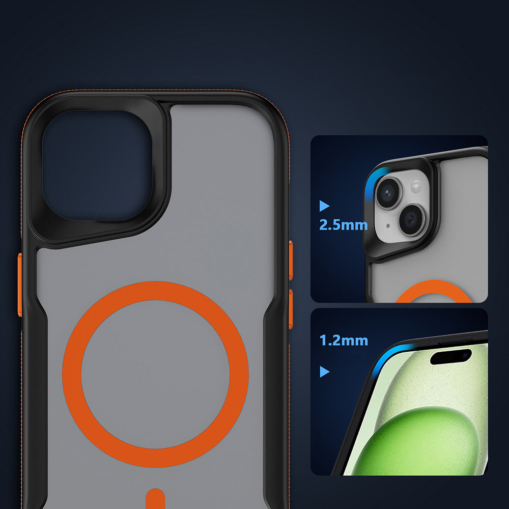 iPhone 13 Kılıf M-safe Şarj Özellikli Renkli Kenar Airbag Şeritli Zore Lamer Kılıf