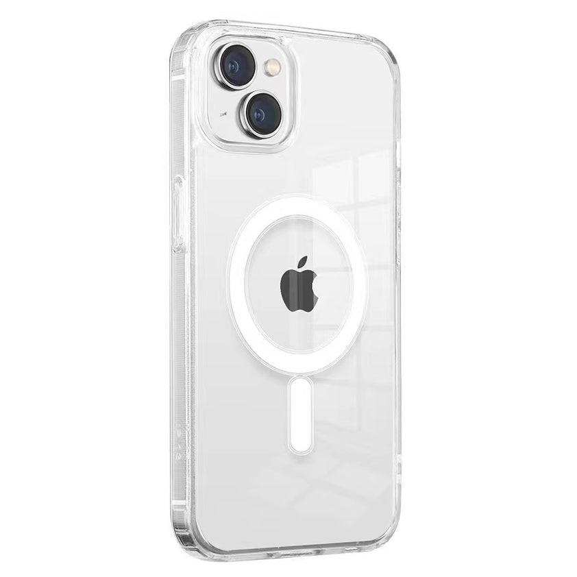 iPhone 13 Kılıf M-safe Şarj Özellikli Şeffaf Sert PC Zore Embos Kılıf