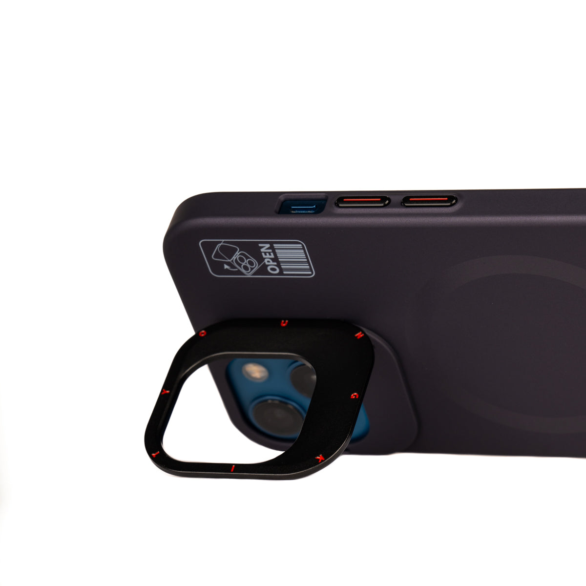 iPhone 13 Kılıf M-safe Şarj Özellikli Standlı YoungKit Hermit Bracket Serisi Kılıf
