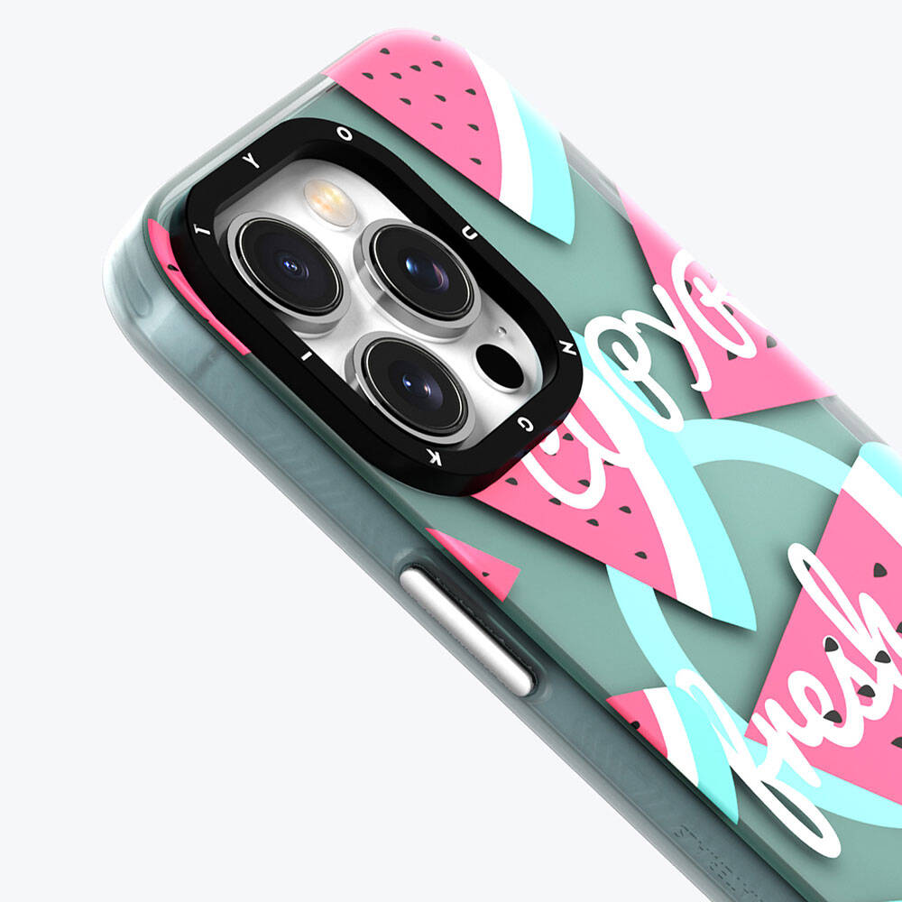 iPhone 13 Kılıf M-safe Şarj Özellikli Yaz Meyvesi Desenli Youngkit Fruity Flavour Serisi Kılıf