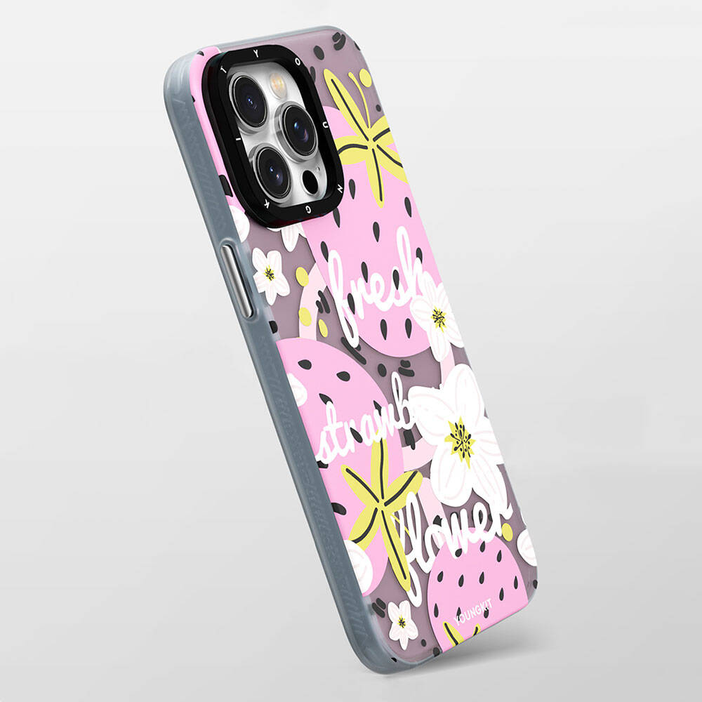 iPhone 13 Kılıf M-safe Şarj Özellikli Yaz Meyvesi Desenli Youngkit Fruity Flavour Serisi Kılıf