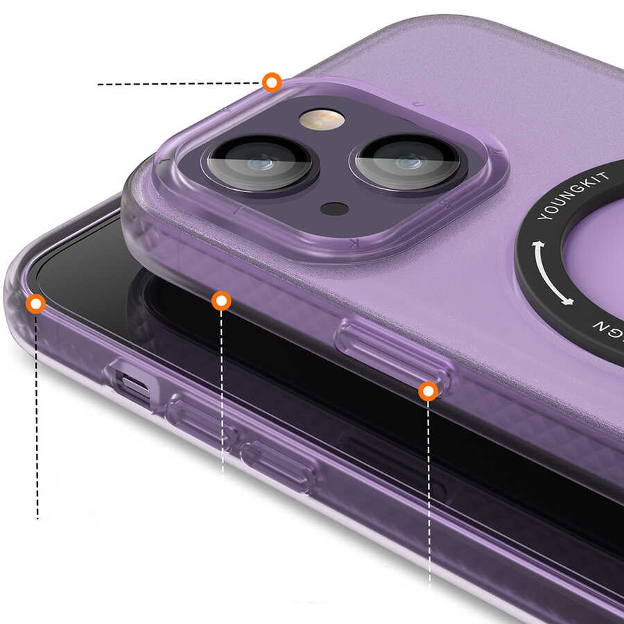 iPhone 13 Kılıf M-safe Şarj Özellikli Youngkit Rock Serisi Kılıf