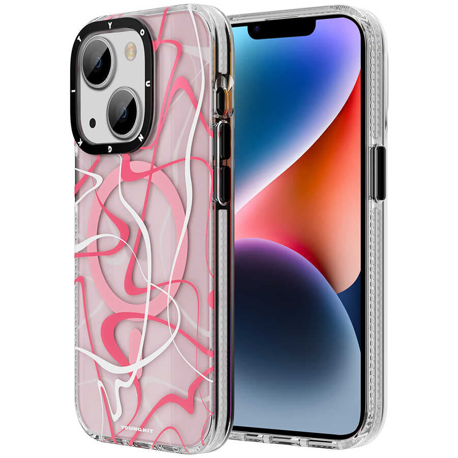 iPhone 13 Kılıf M-safe Şarj Özellikli Youngkit Water-Ink Serisi Kılıf