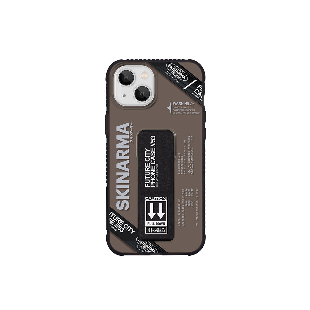 iPhone 13 Kılıf Skinarma Şeffaf Desenli Airbag Tasarımlı Standlı Shimma Kılıf