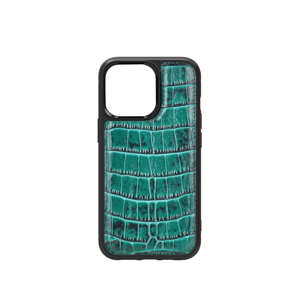 iPhone 13 Kılıf Wiwu Croco Pattern Calfskin Orijinal Deri Kılıf