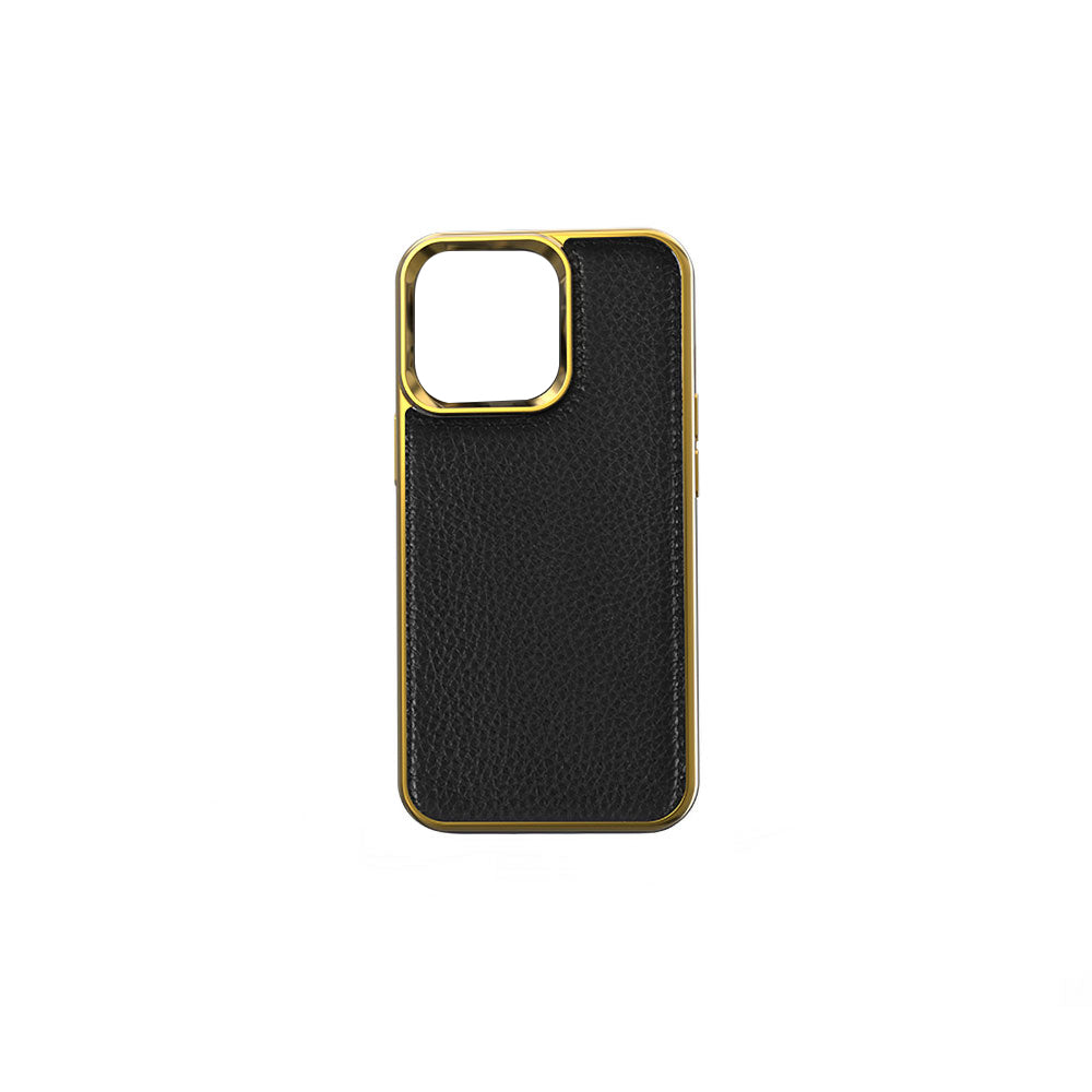 iPhone 13 Kılıf Wiwu Genuine Leather Gold Calfskin Orijinal Deri Kılıf
