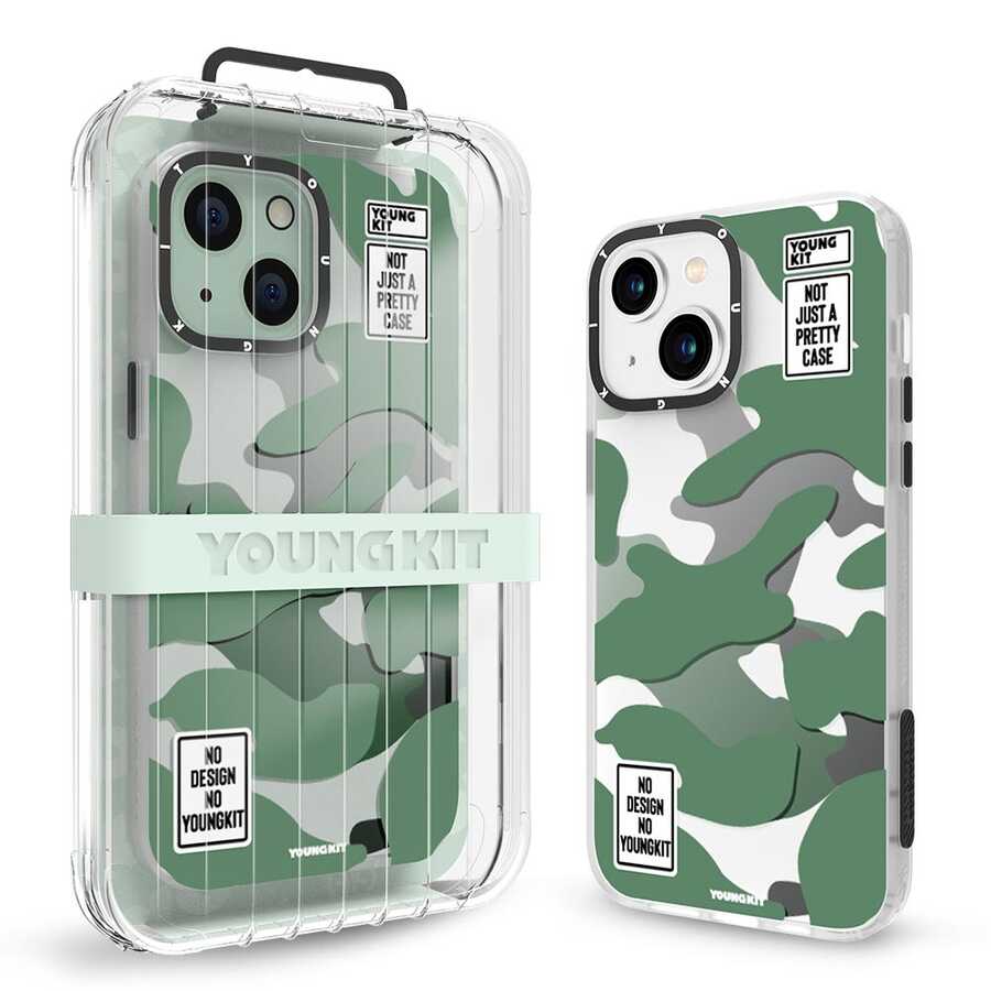 iPhone 13 Kılıf YoungKit Kamuflaj Serisi Kılıf