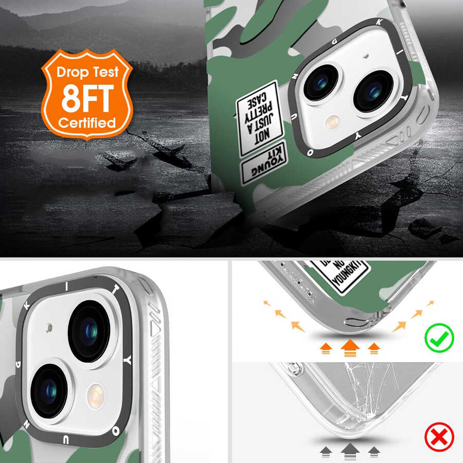 iPhone 13 Kılıf YoungKit Kamuflaj Serisi Kılıf