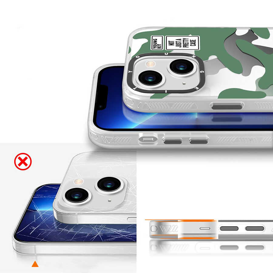 iPhone 13 Kılıf YoungKit Kamuflaj Serisi Kılıf