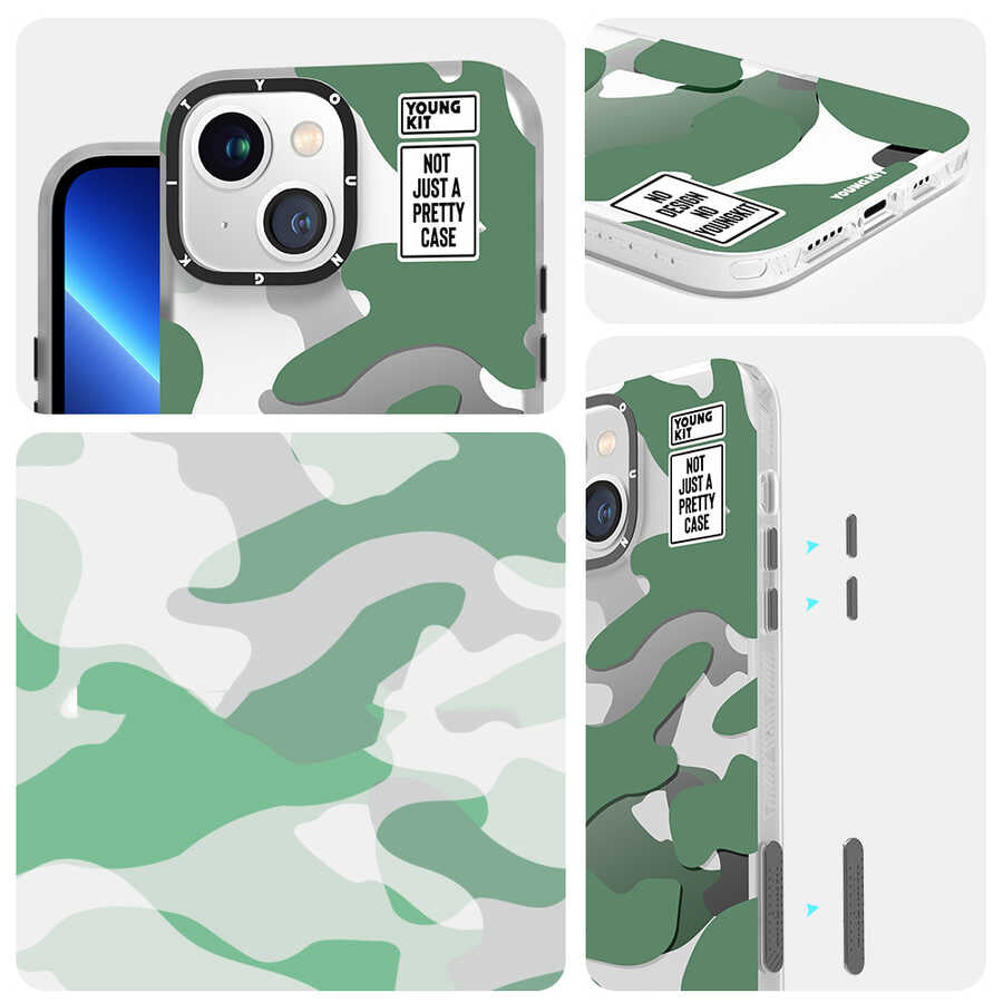 iPhone 13 Kılıf YoungKit Kamuflaj Serisi Kılıf