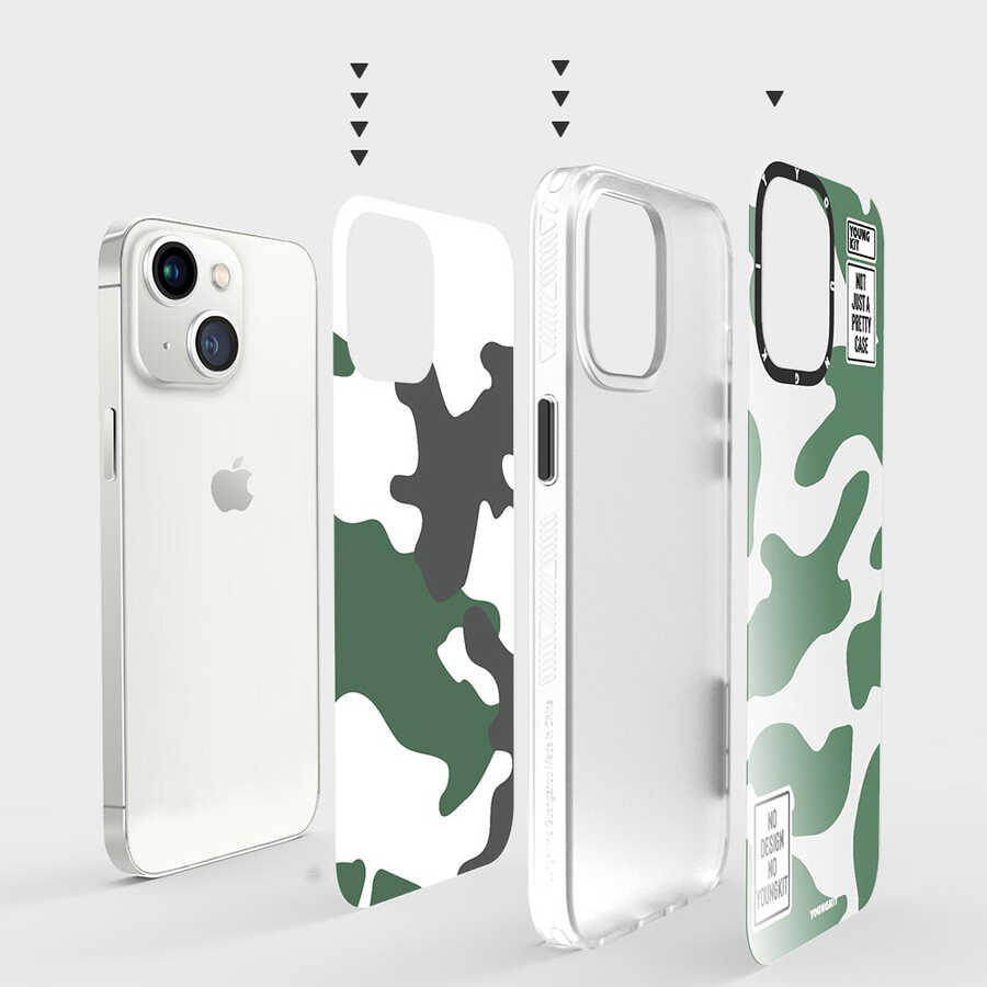 iPhone 13 Kılıf YoungKit Kamuflaj Serisi Kılıf