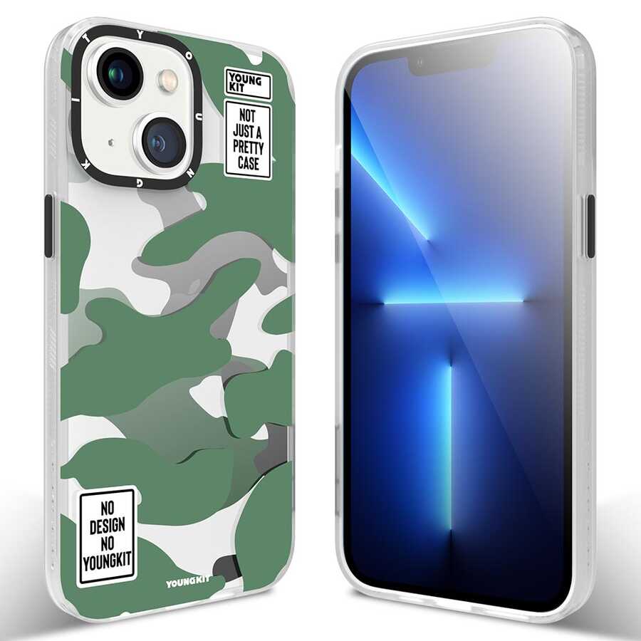 iPhone 13 Kılıf YoungKit Kamuflaj Serisi Kılıf