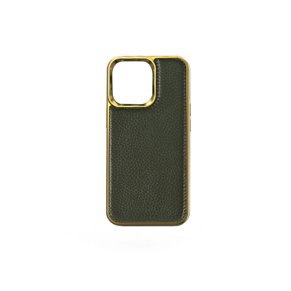 iPhone 13 Mini Kılıf Wiwu Genuine Leather Gold Calfskin Orijinal Deri Kılıf