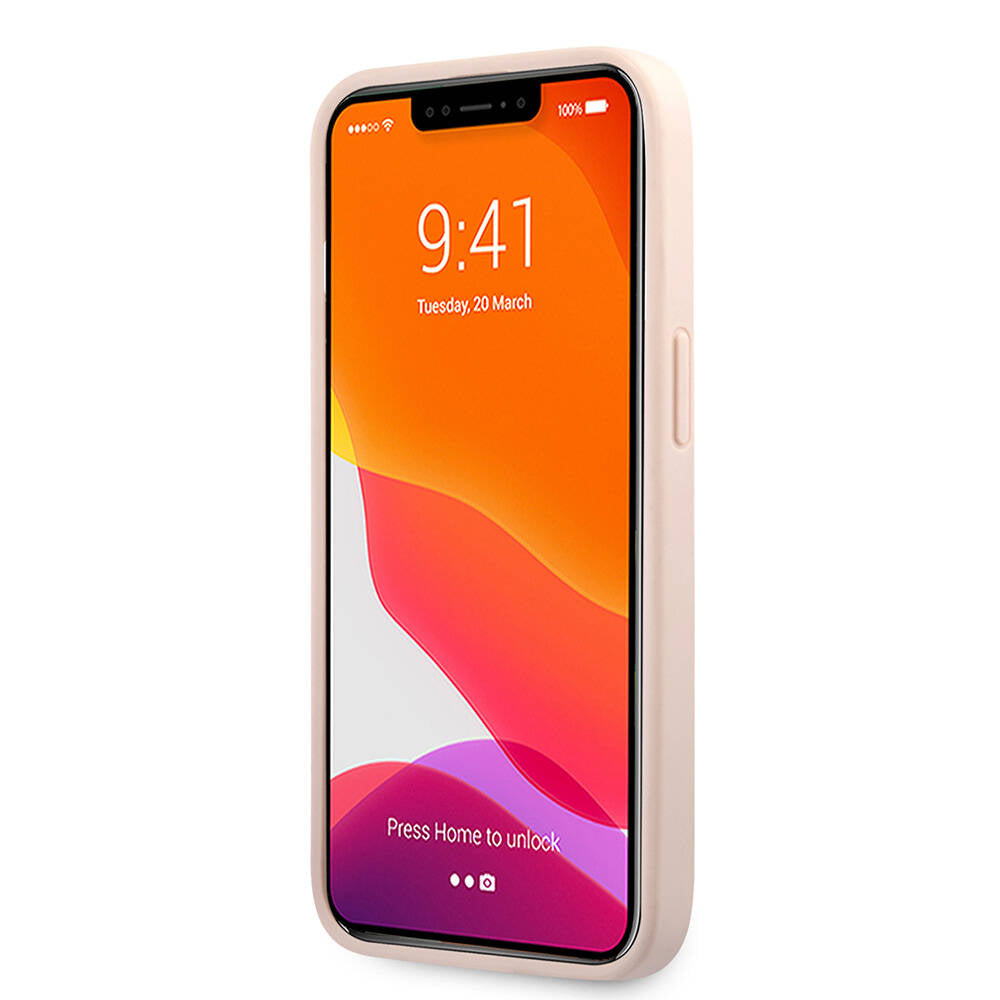 iPhone 13 Pro Kılıf Guess Orijinal Lisanslı PU Deri 4G Desenli Metal Büyük 4G ve Yazı Logolu Kılıf