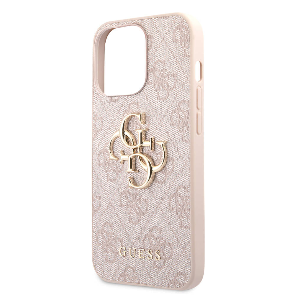 iPhone 13 Pro Kılıf Guess Orijinal Lisanslı PU Deri 4G Desenli Metal Büyük 4G ve Yazı Logolu Kılıf