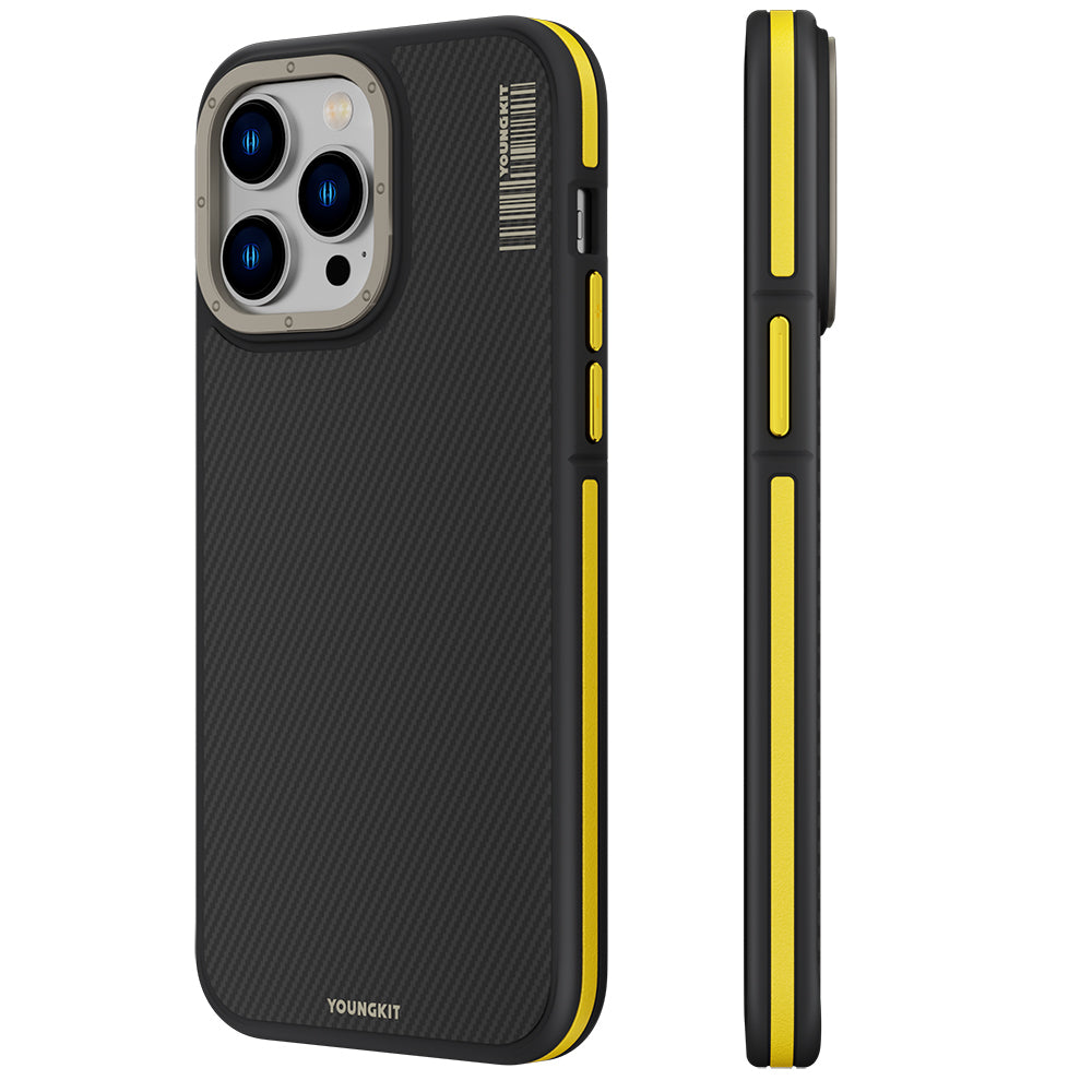 iPhone 13 Pro Kılıf M-safe Şarj Özellikli YoungKit 600D Kevlar Kılıf