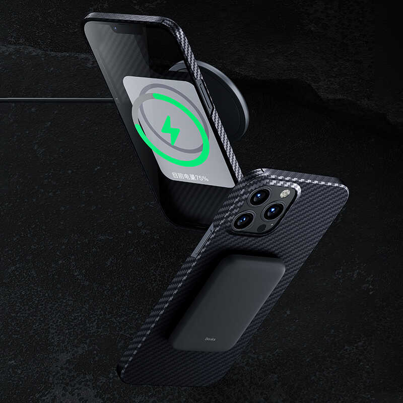 iPhone 13 Pro Kılıf M-safe Özellikli Karbon Fiber Benks Essential Kevlar Kılıf