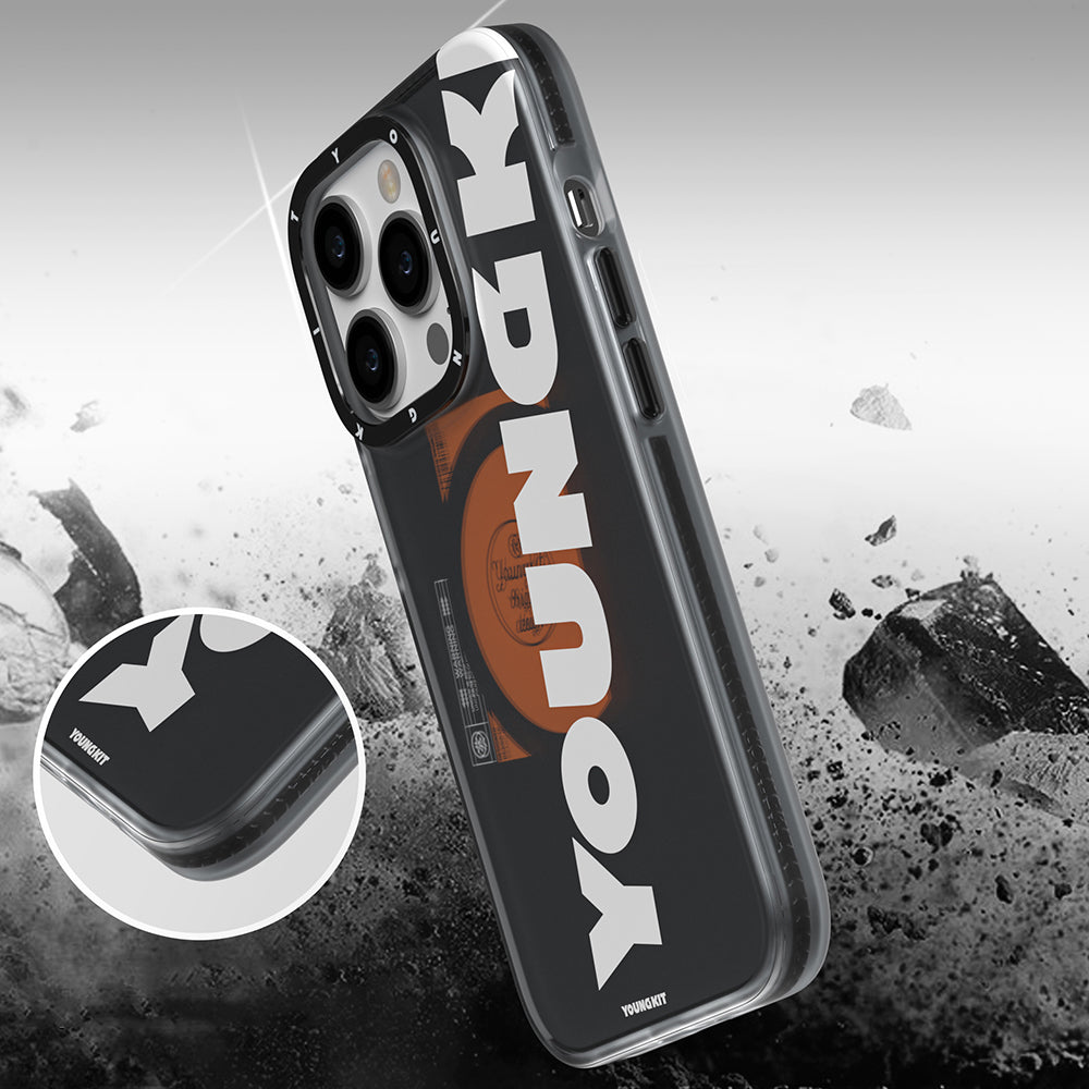 iPhone 13 Pro Kılıf M-safe Şarj Özellikli Youngkit Binfen Serisi Yazı Temalı Kılıf
