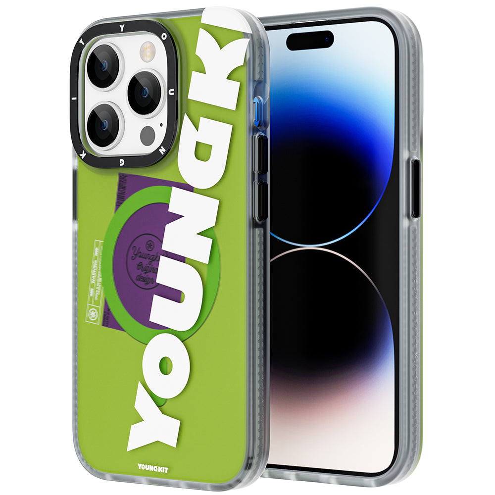 iPhone 13 Pro Kılıf M-safe Şarj Özellikli Youngkit Binfen Serisi Yazı Temalı Kılıf