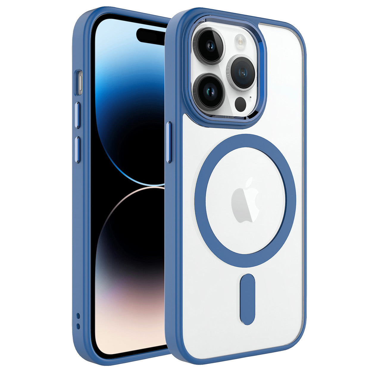 iPhone 13 Pro Kılıf Wireless Şarj Özellikli Zore Krom M-safe Silikon Kılıf
