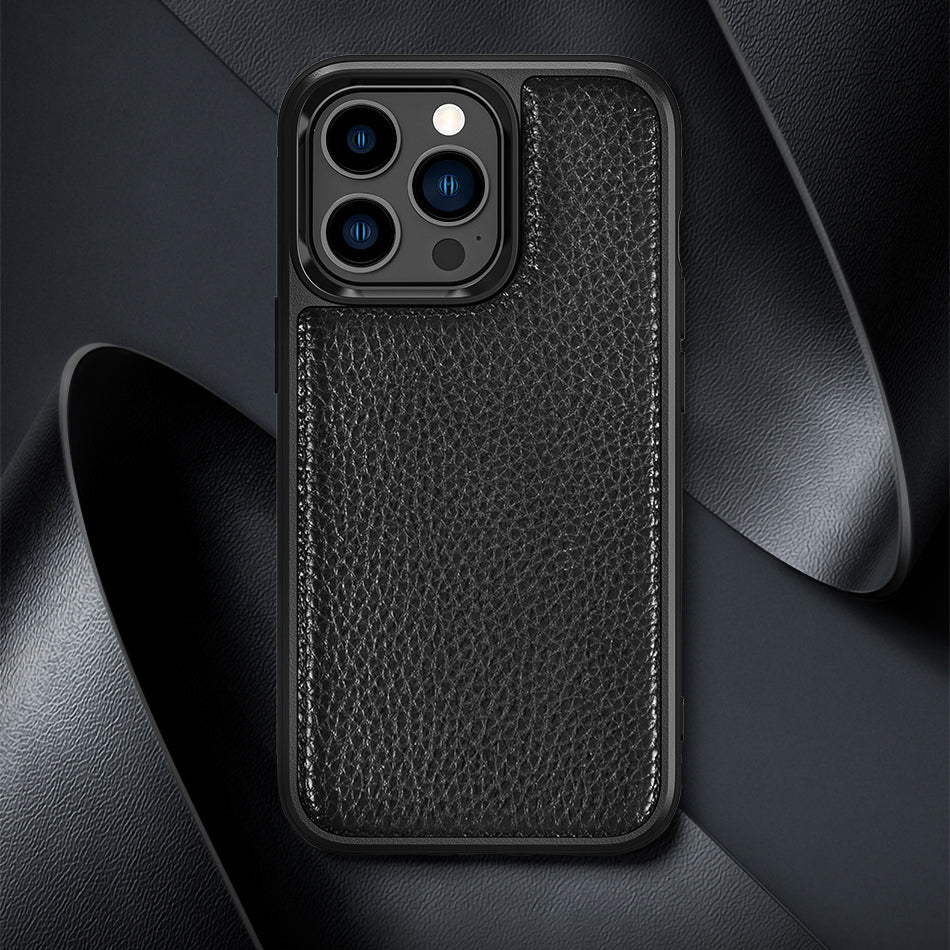 iPhone 13 Pro Kılıf Wiwu Genuine Leather Plastic Calfskin Orijinal Deri Kılıf