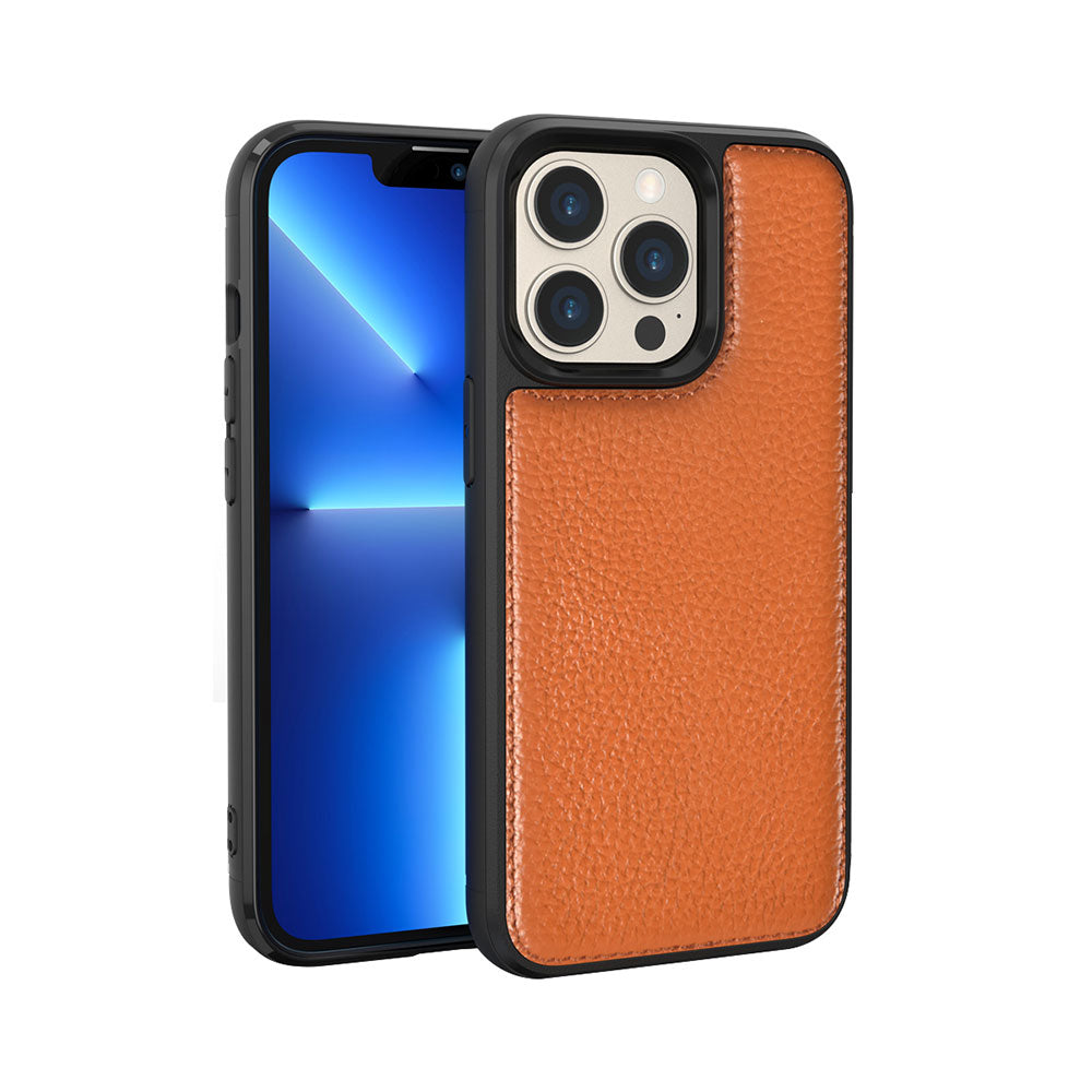iPhone 13 Pro Kılıf Wiwu Genuine Leather Plastic Calfskin Orijinal Deri Kılıf