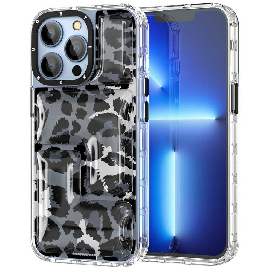 iPhone 13 Pro Kılıf YoungKit Leopard Article Serisi Kılıf