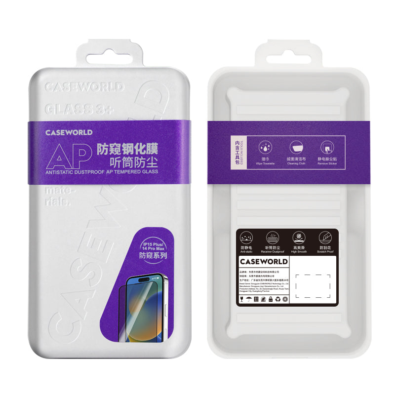 iPhone 13 Pro Max CaseWorld HD Serisi 0.33mm Privacy Temperli Cam Ekran Koruyucu